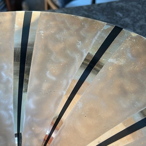 WMF Ikora Silverpate Goldtone Aluminum Black Enamel Tri Footed Platter - Picture 5 of 10